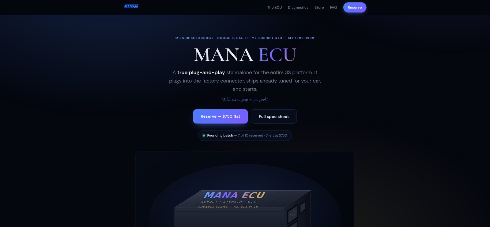 MANA ECU site preview